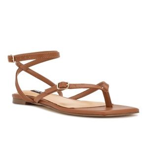 NWOT Nine West Nelson Ankle Wrap Flat Sandals Size: 10